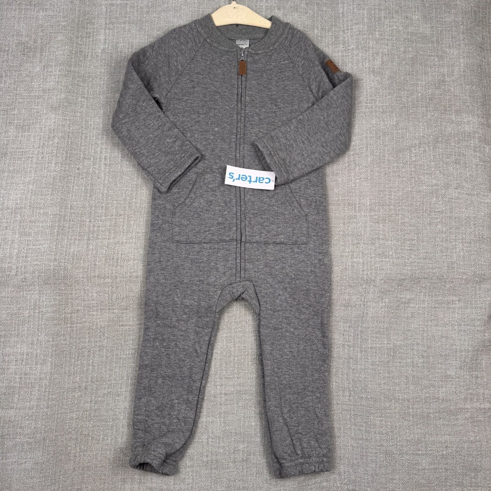 Carter's Baby One Piece Zip-Up Grey Jumpsuit Size 24M- NWT